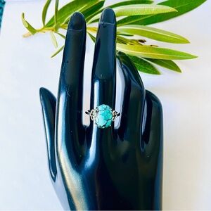 Natural Gemstone Spiderweb Turquoise Ring, Cheap Value For Money Unique Jewelry